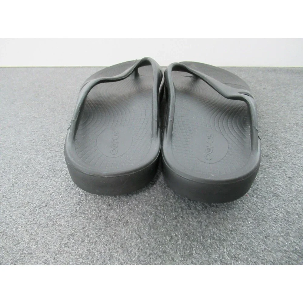 OOFOS Ooahh Thong Sandals Mens Size 6 Womens 8 - EU 39 Black Recovery Comfort
